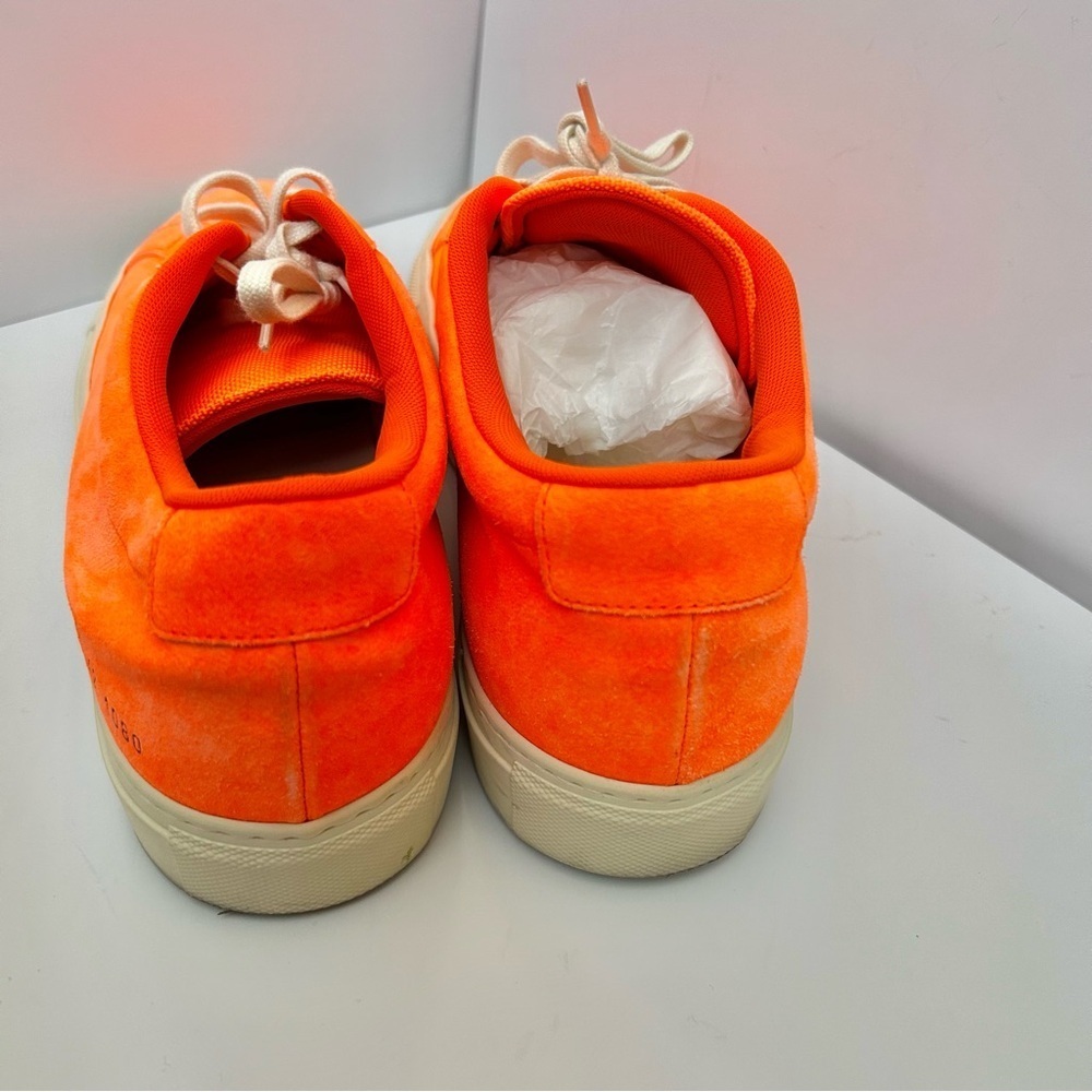 Common Projects Achilles Fluo Orange Suede Low Top Sneakers - Picture 5 of 10
